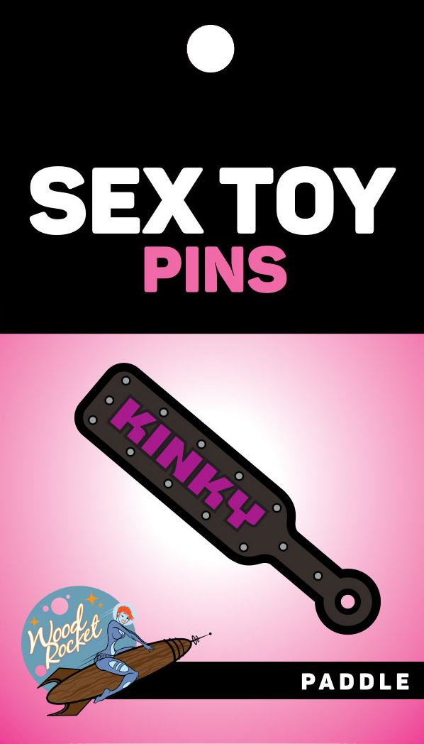 Kinky Paddle Enamel Pin, EPT-024: Black, Gray, Purple