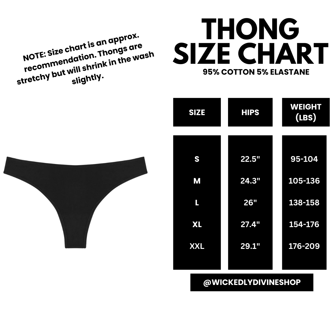 Gothic Witchy Alternative Lingerie, Kinky Witch Thong: L