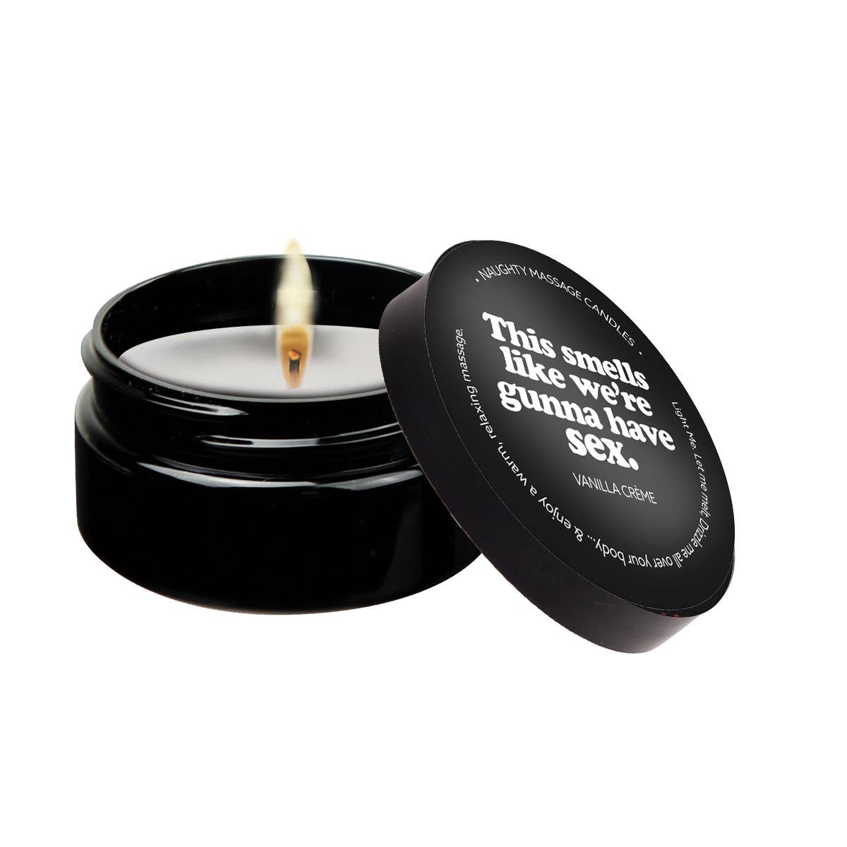Naughty Notes Mini Massage Candle - Vanilla Creme Scent: Love You