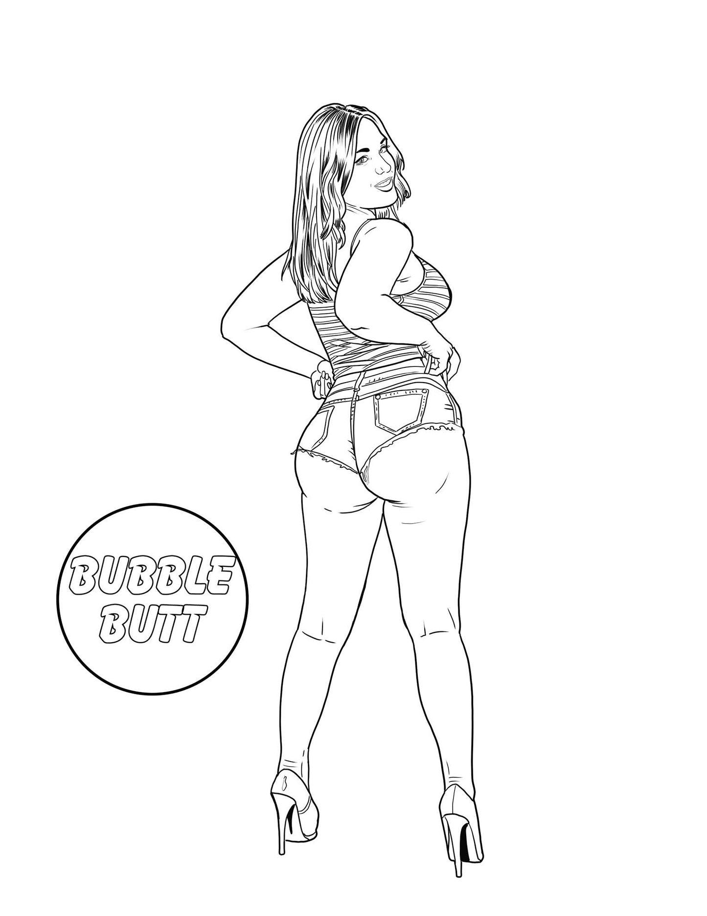 Sexy Butts Coloring Book, CB-010: White, Brown