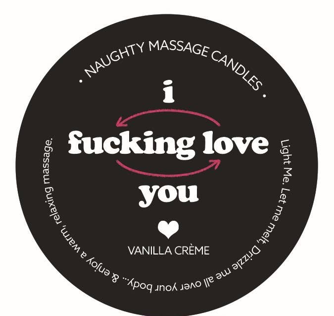 Naughty Notes Mini Massage Candle - Vanilla Creme Scent: Love You