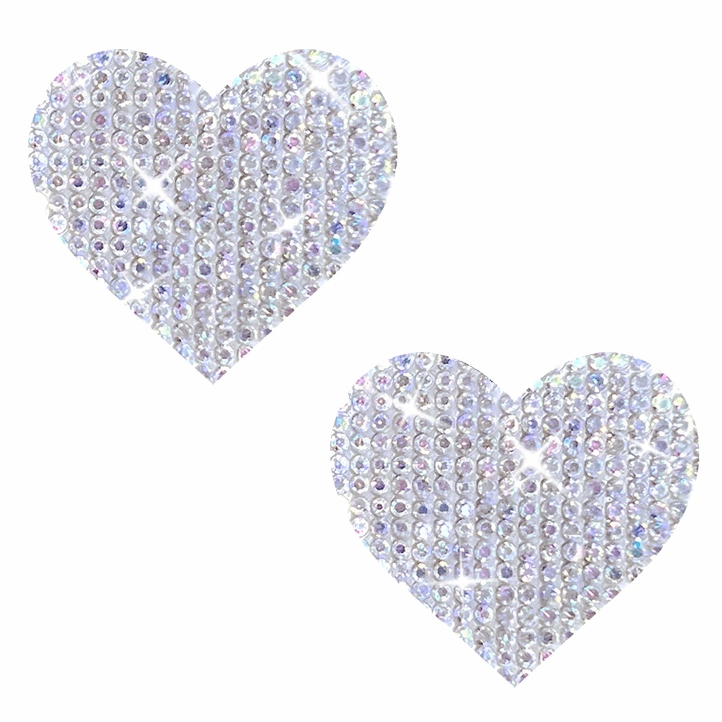 Razzle Dazzle Crystal Jewel Sparkle I Heart U Nipple Cover Pasties: Iridescent Look / O/S