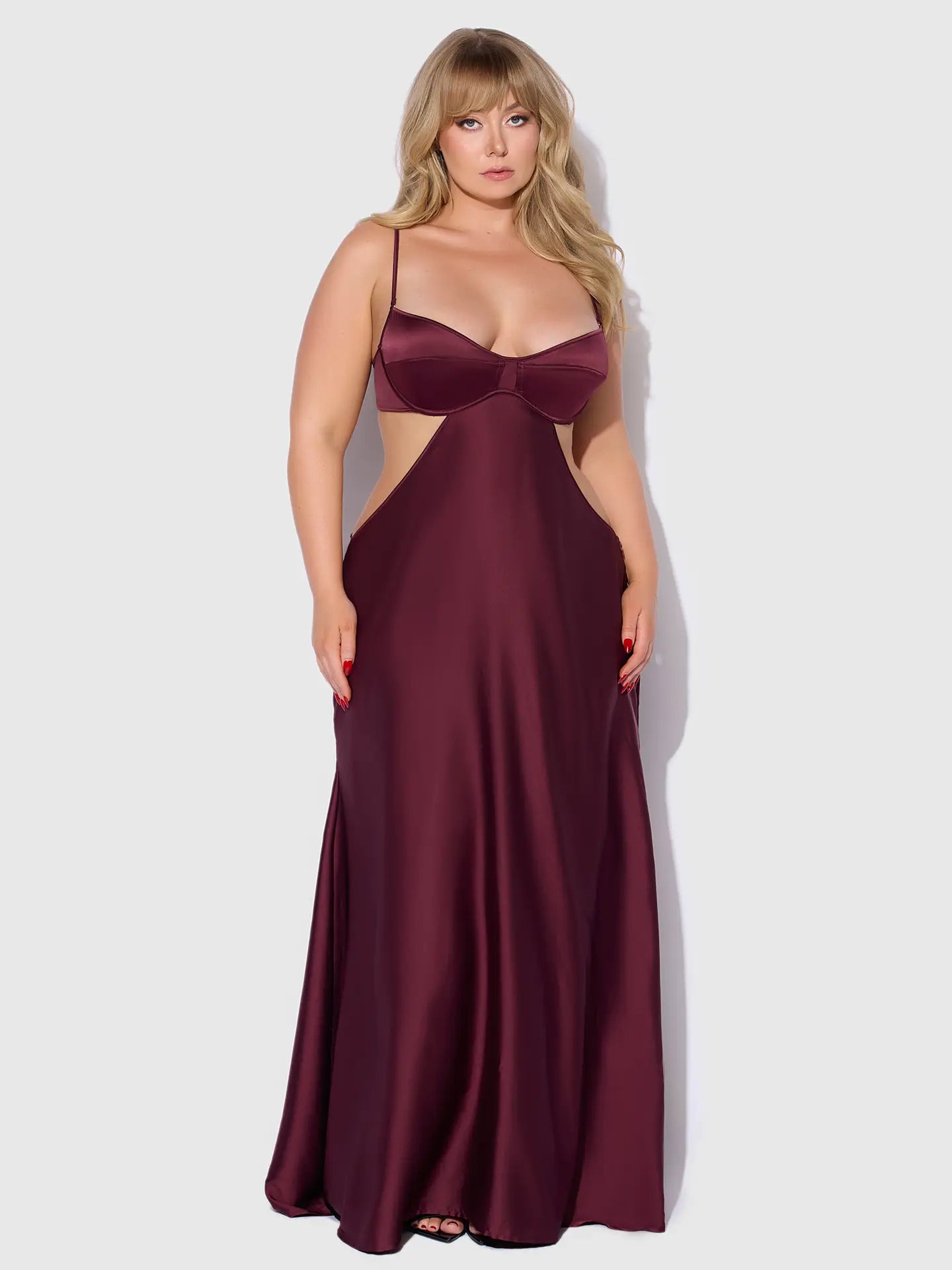 Brigeta Satin Mono Wire Lomg Gown/M