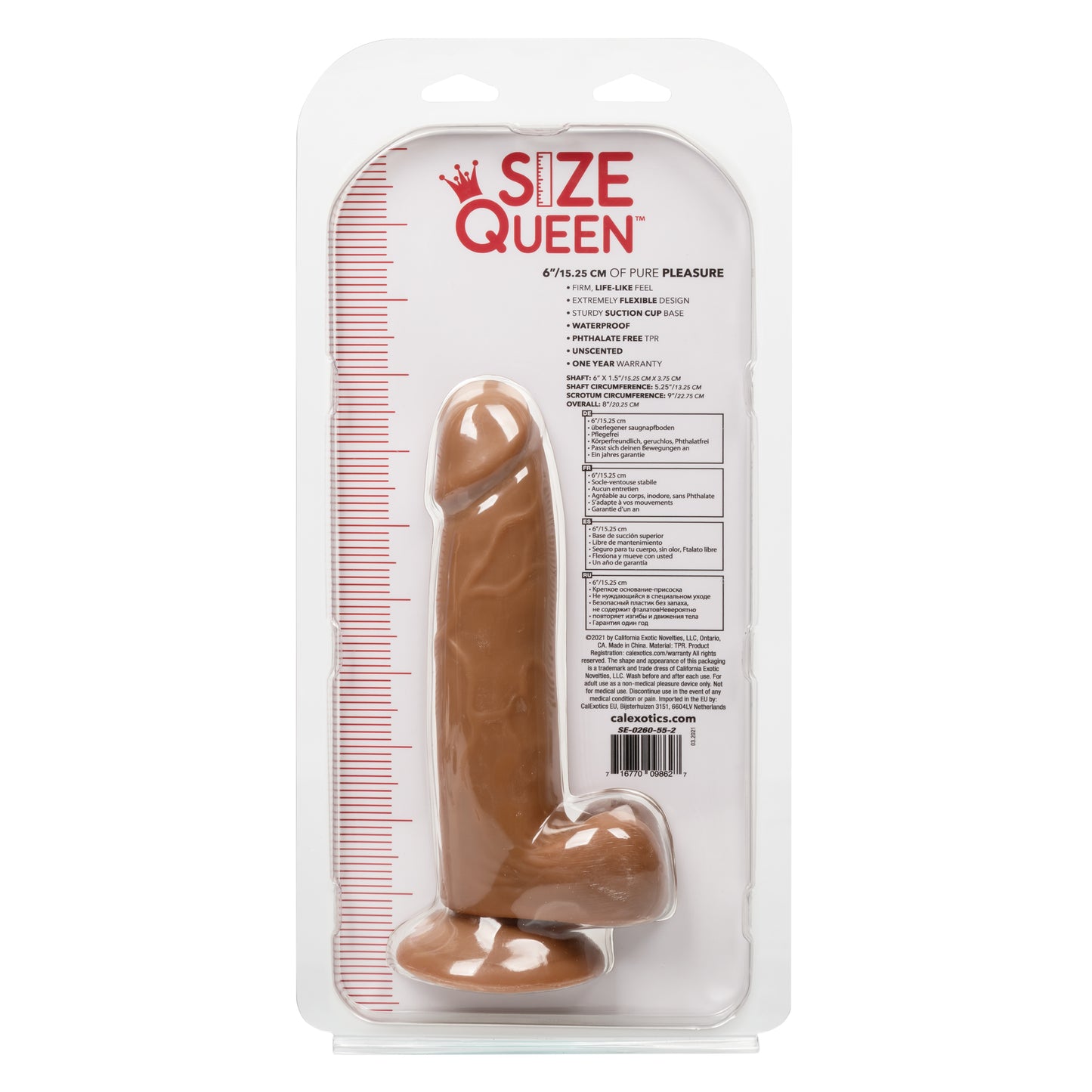 Size Queen® 6"/15.25 cm - Brown