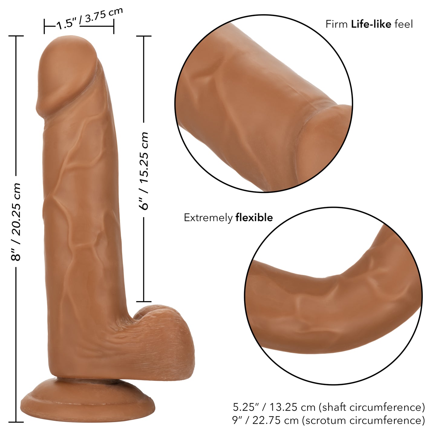 Size Queen® 6"/15.25 cm - Brown