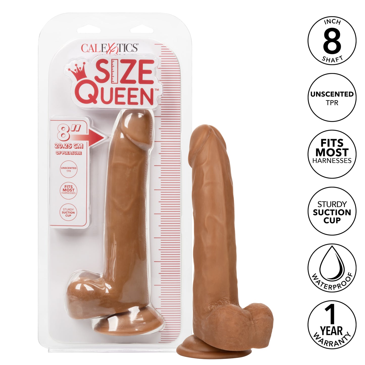 Size Queen® 8"/20.25 cm - Brown