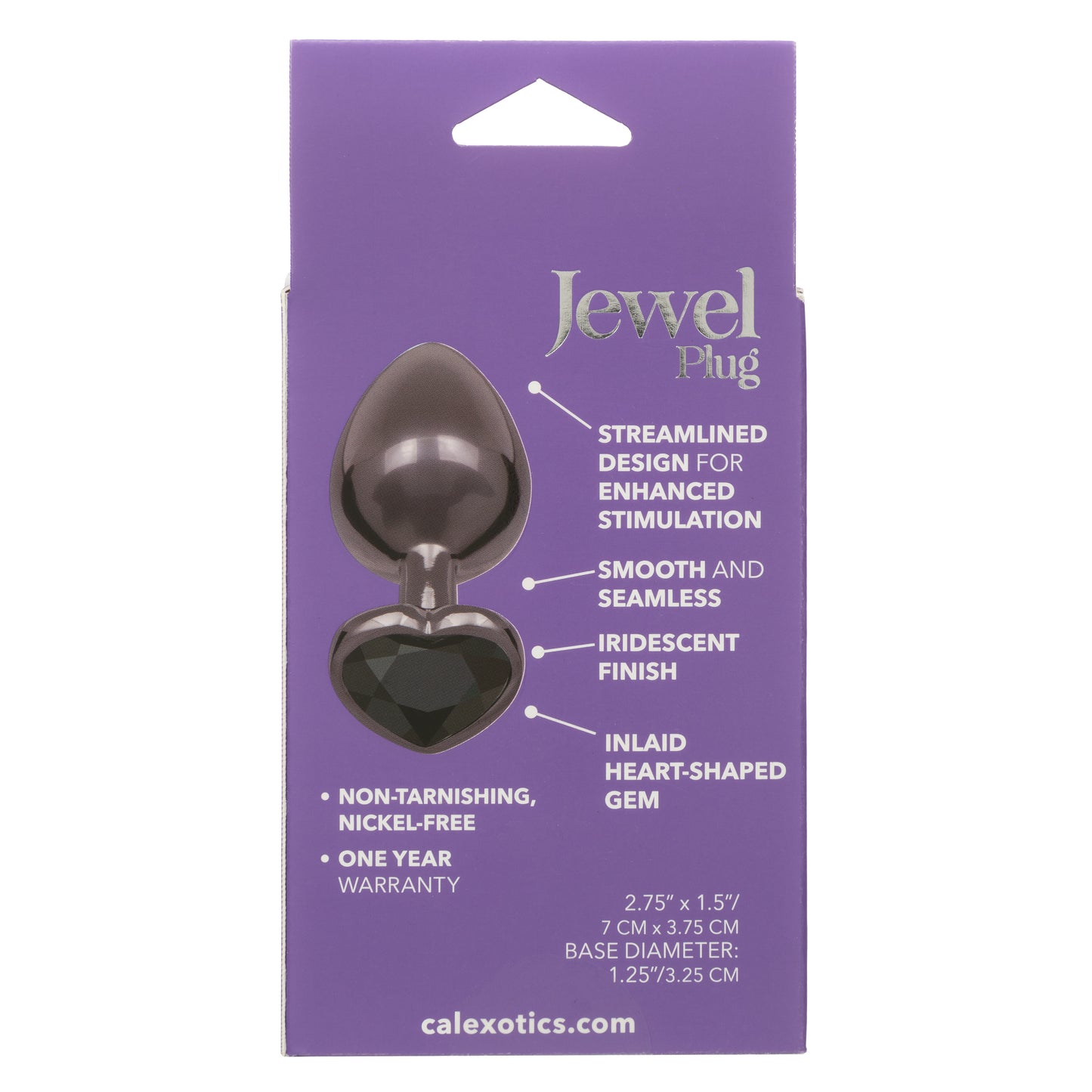 Jewel Large Black Diamond Heart Plug