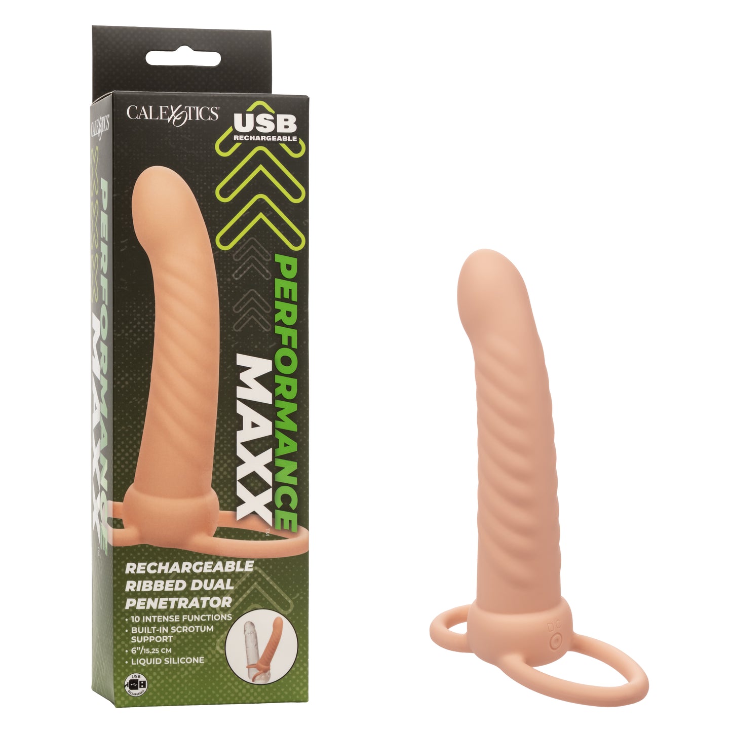 Performance Maxx™ Rechargeable Ribbed Dual Penetrator - Ivory