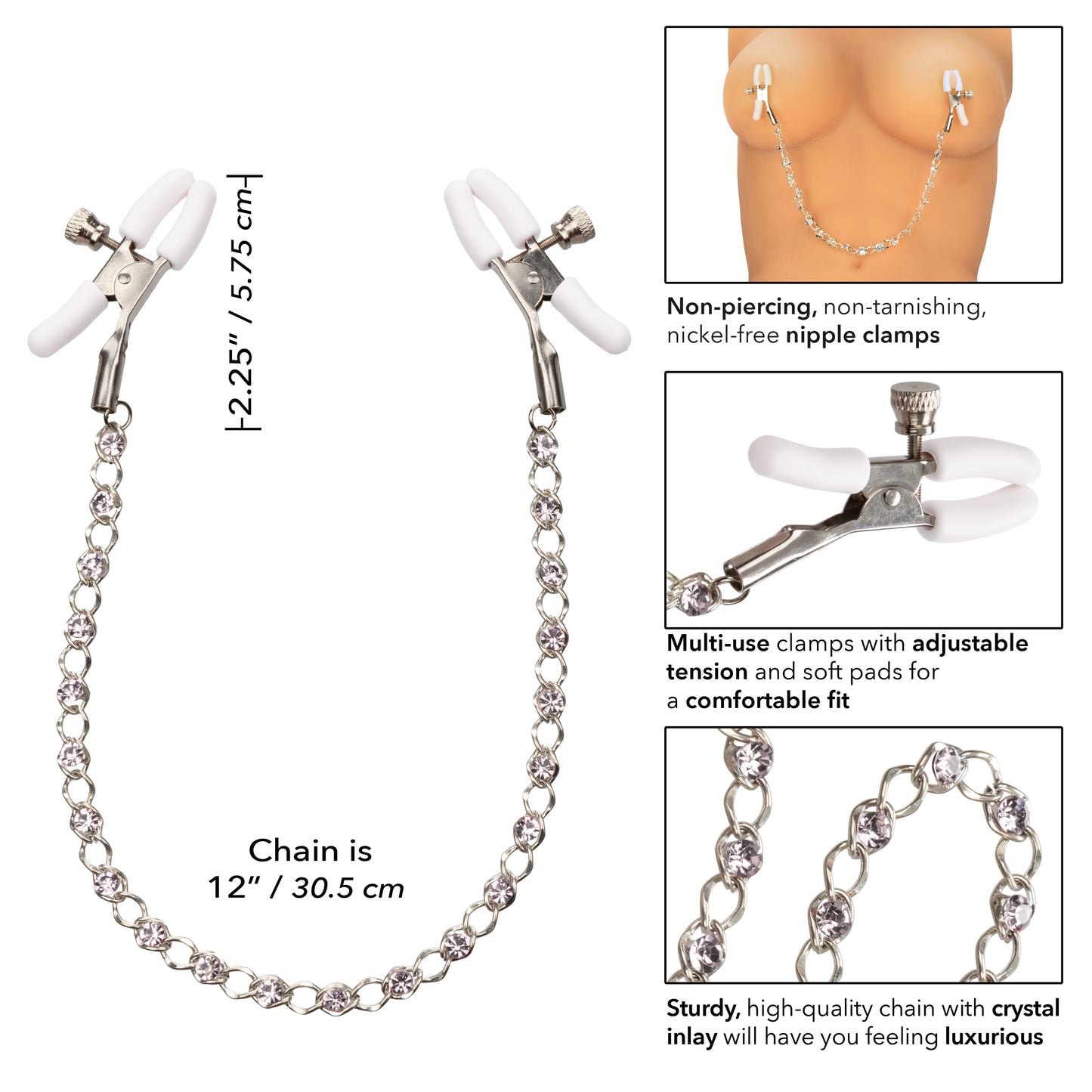 Nipple Play® Crystal Chain Nipple Clamps