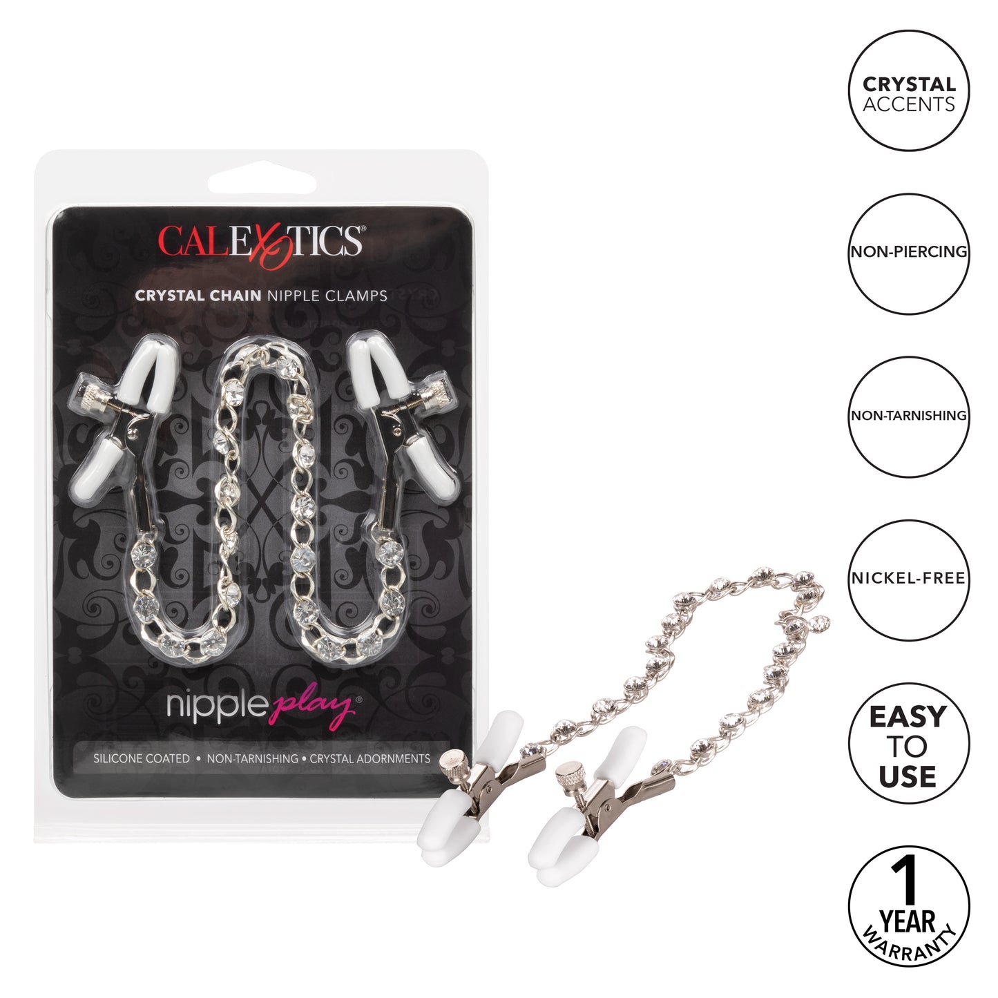 Nipple Play® Crystal Chain Nipple Clamps