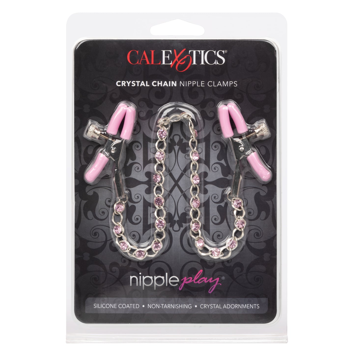 Nipple Play® Crystal Chain Nipple Clamps - Pink