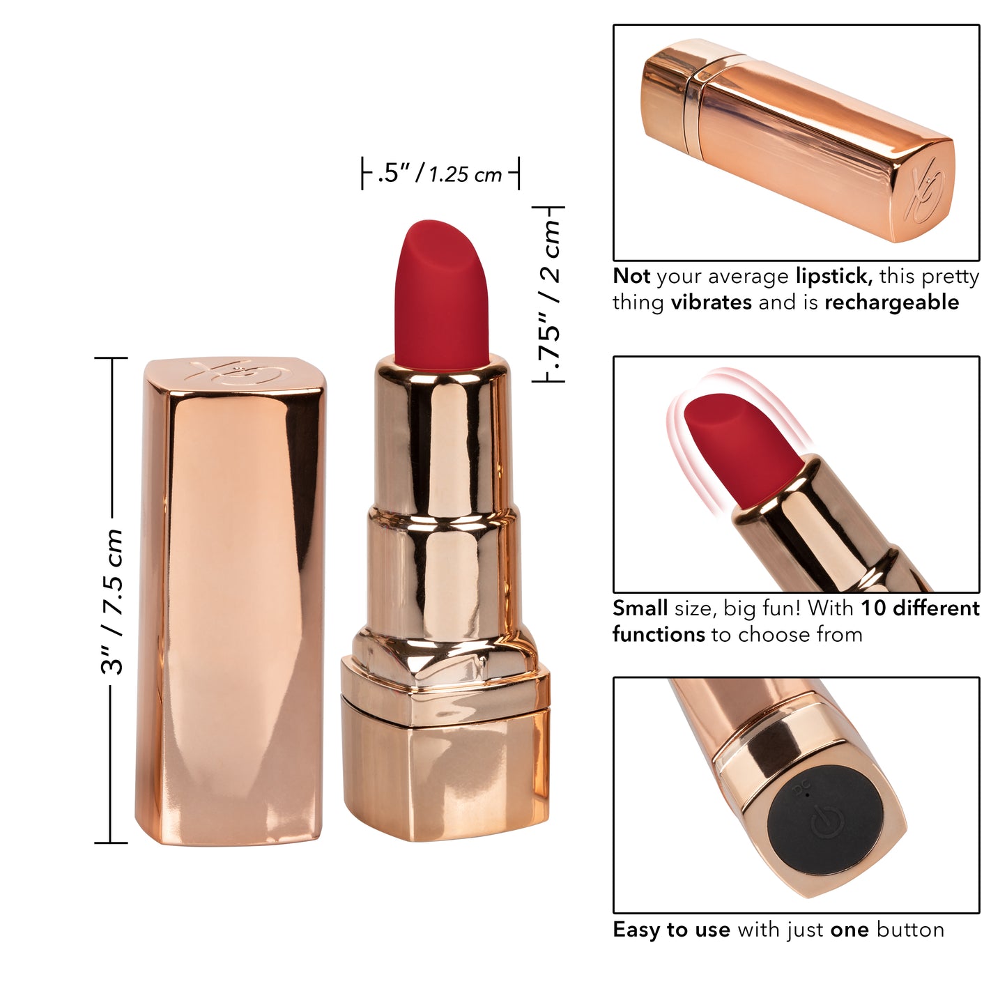 Hide & Play™ Rechargeable Lipstick - Red