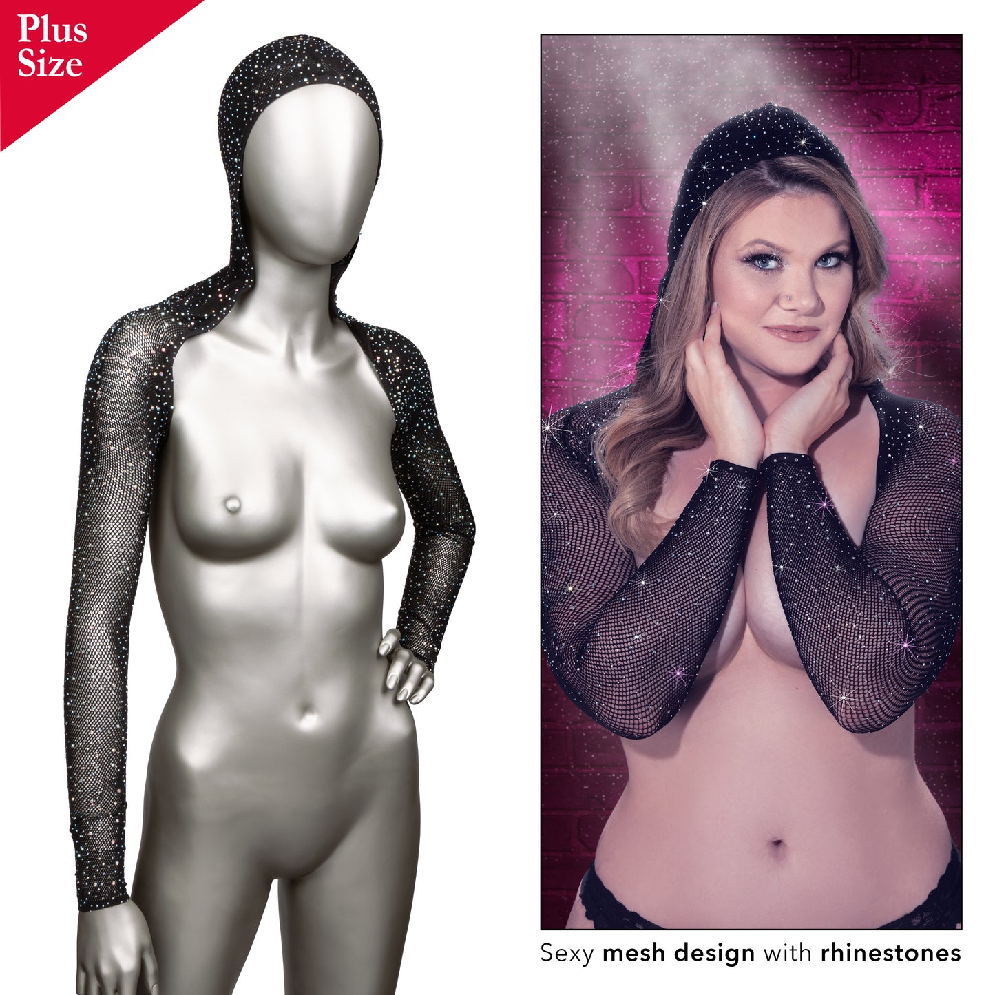 Radiance™ Plus Size Hooded Shoulder Shrug