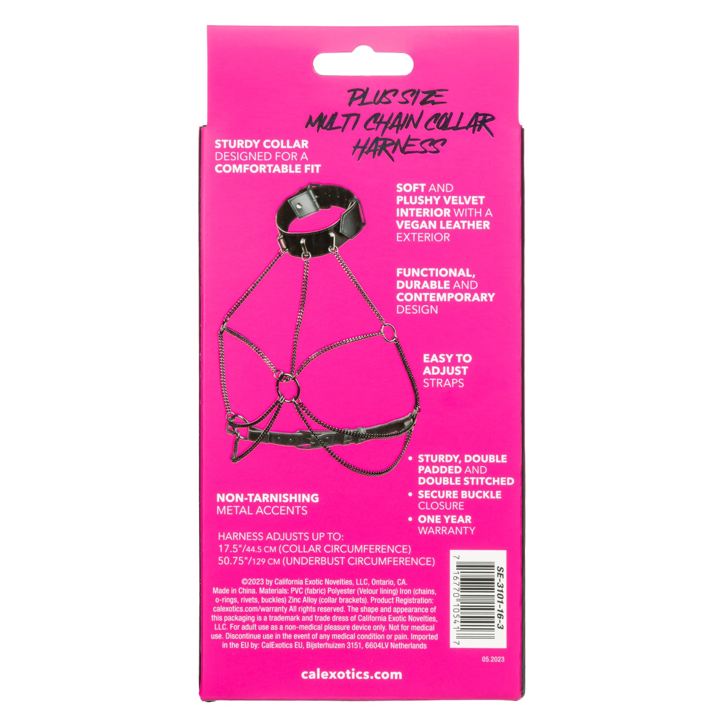 Euphoria Collection Plus Size Multi Chain Collar Harness