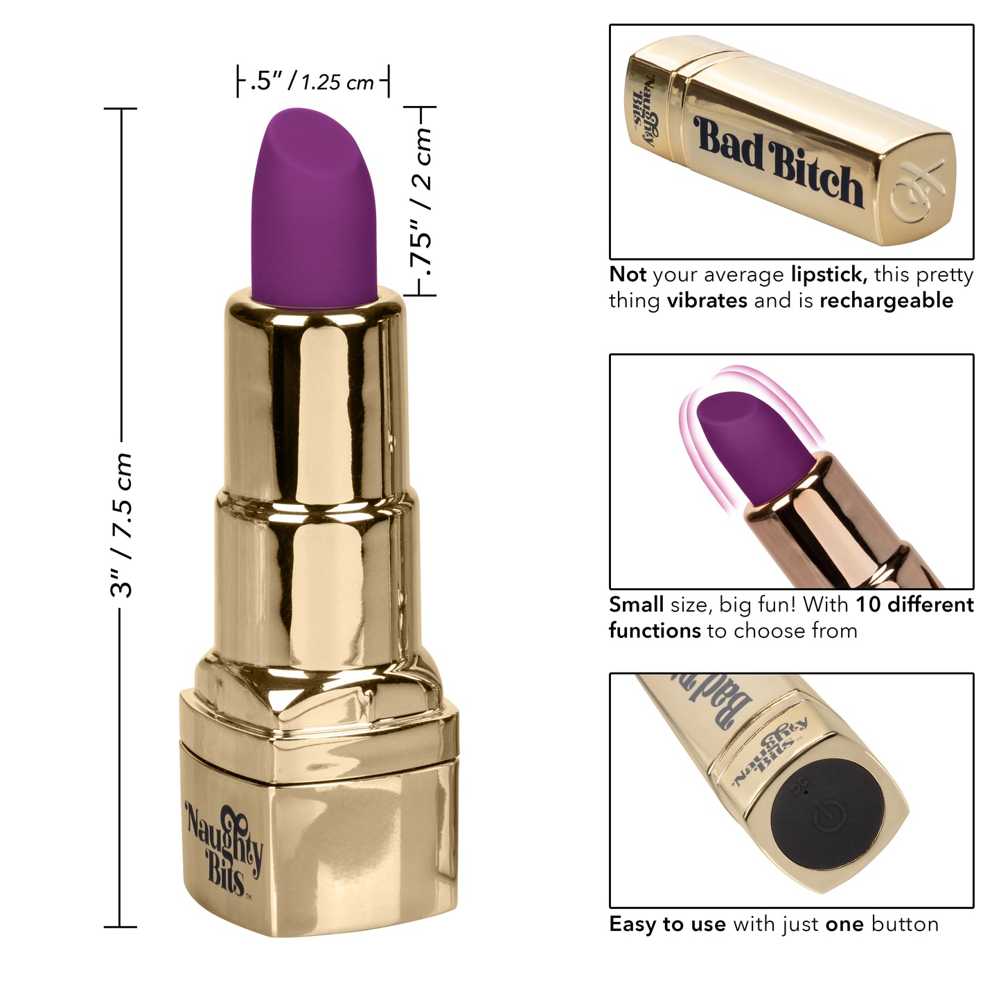 Naughty Bits® Bad Bitch® Lipstick Vibrator
