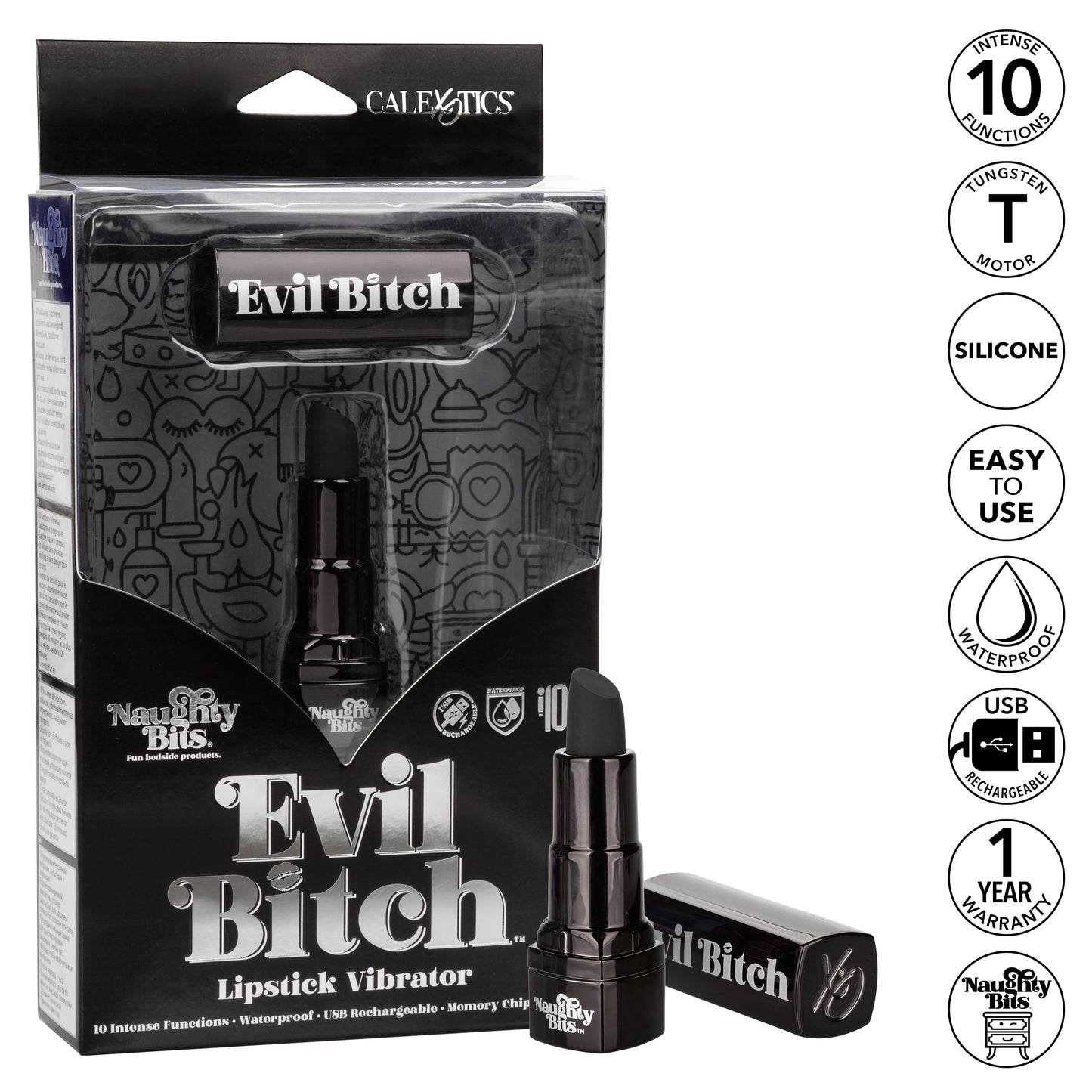 Naughty Bits® Evil Bitch™ Lipstick Vibrator