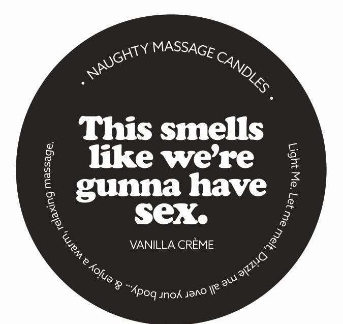 Naughty Notes Mini Massage Candle - Vanilla Creme Scent: Love You