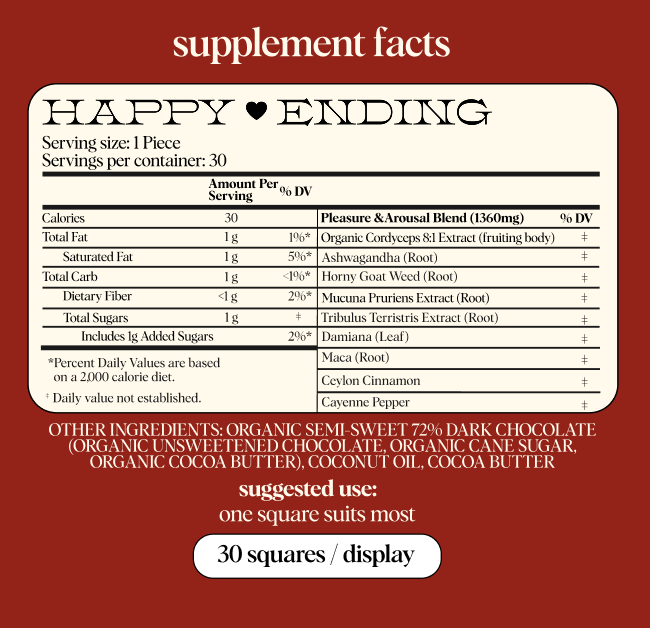 Happy Ending Singles - mushroom chocolate for wellness