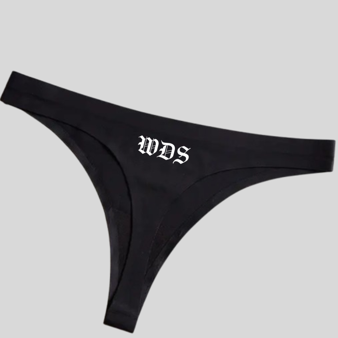 Custom Black Thong, Gothic Alternative Kink Intimates Style: M