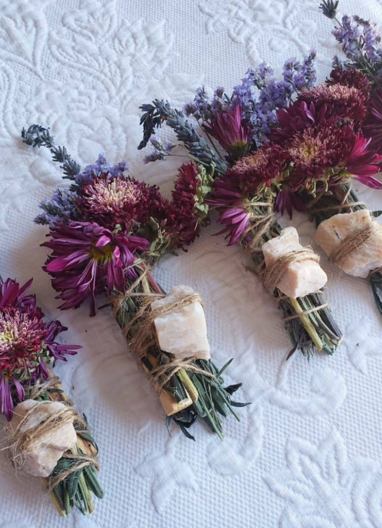 Moonstone Smudge Stick with Lavender and Palo Santo Wood