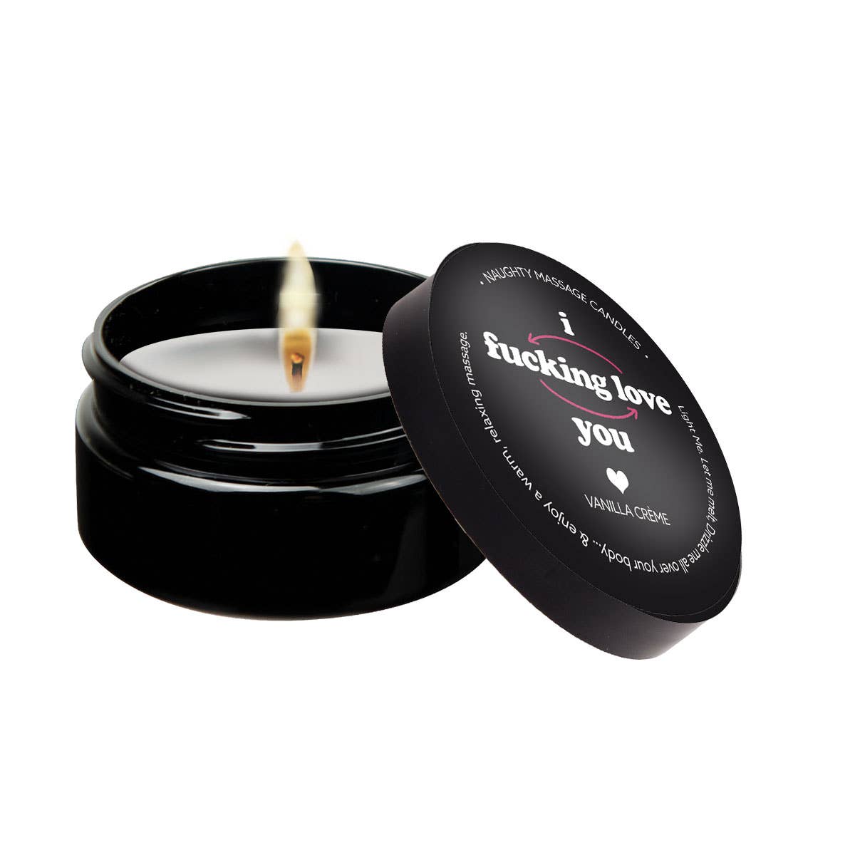 Naughty Notes Mini Massage Candle - Vanilla Creme Scent: Love You