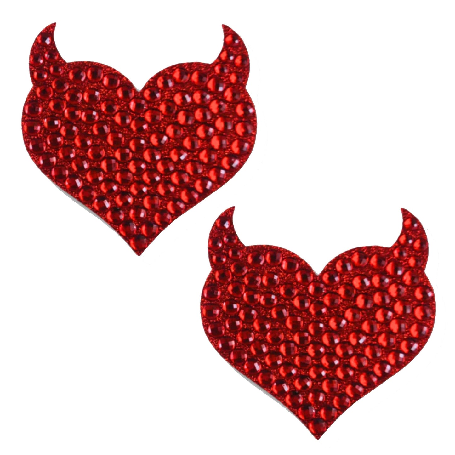 Hearts Desire Red Jewel Devil I Heart U Nipple Cover Pasties: Red / O/S