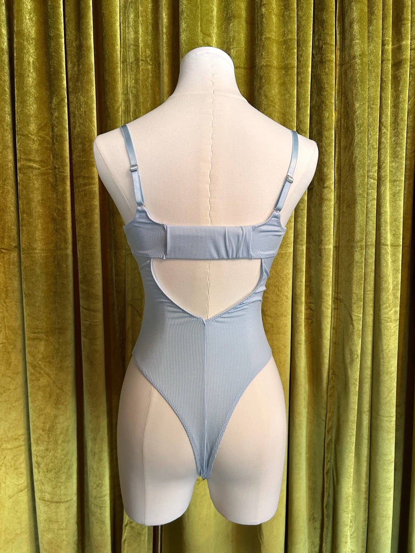 KILO BRAVA BLUE/PEACH RIBBED - UNDERWIRE BODYSUIT: POWDER BLUE/WHISPER PEACH / XL