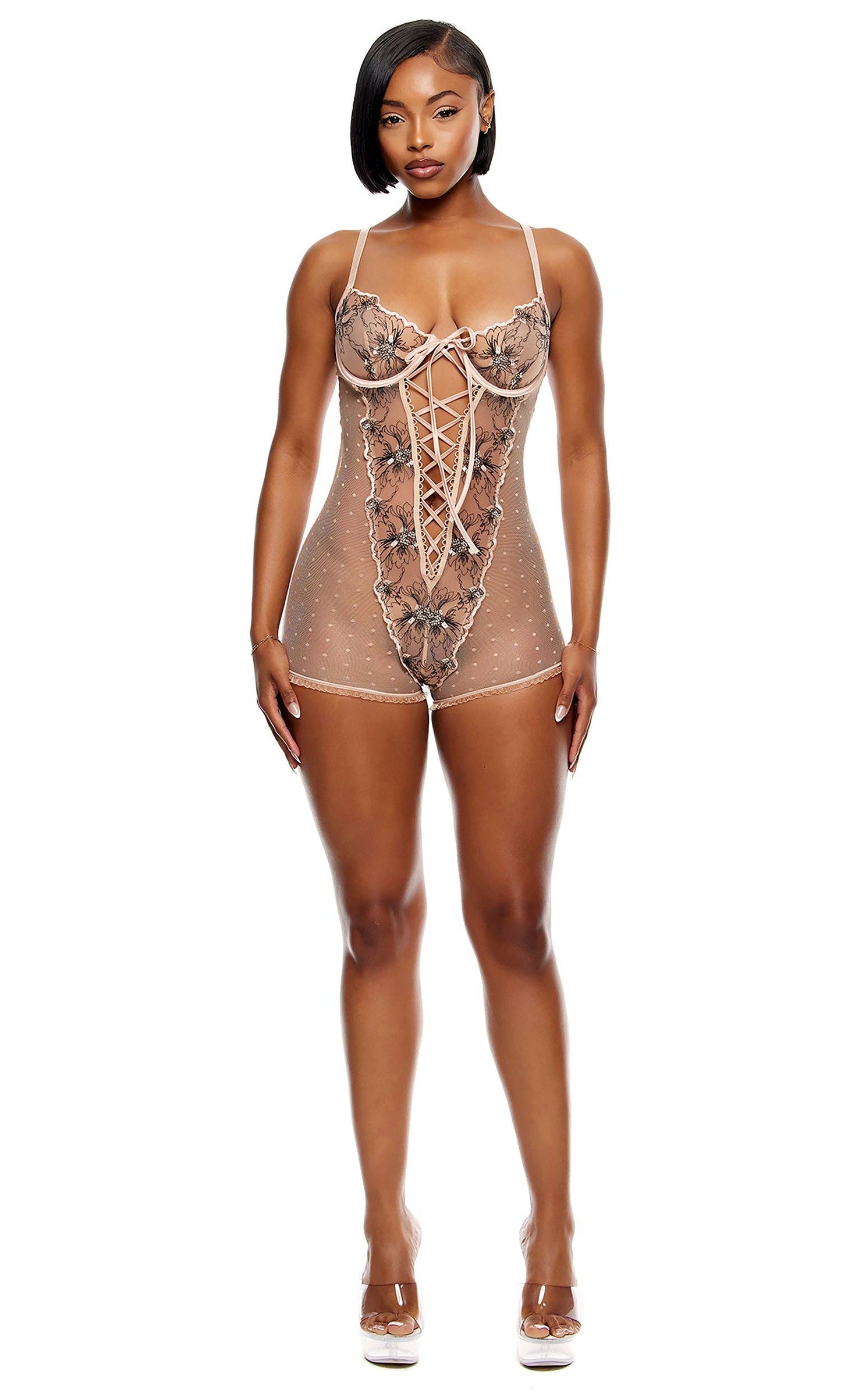 Just Peachy Embroidered Romper