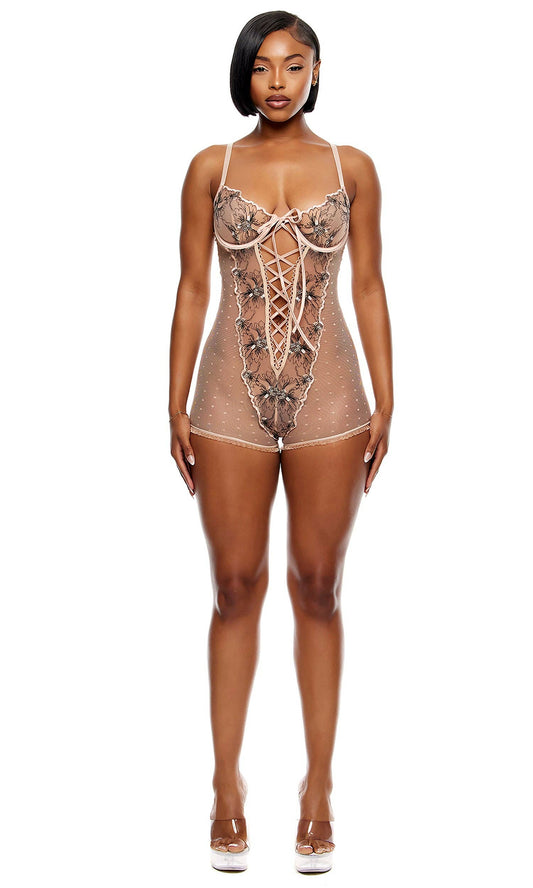 Just Peachy Embroidered Romper