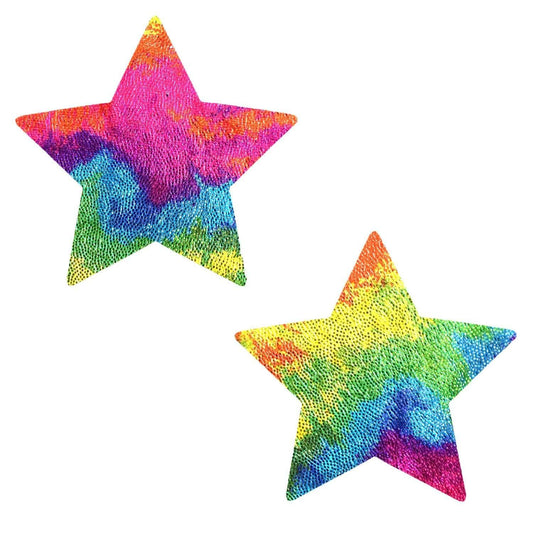 Plur Fur Velvet Multicolor Starry Nights Nipple Cover Pasties: Multi / O/S