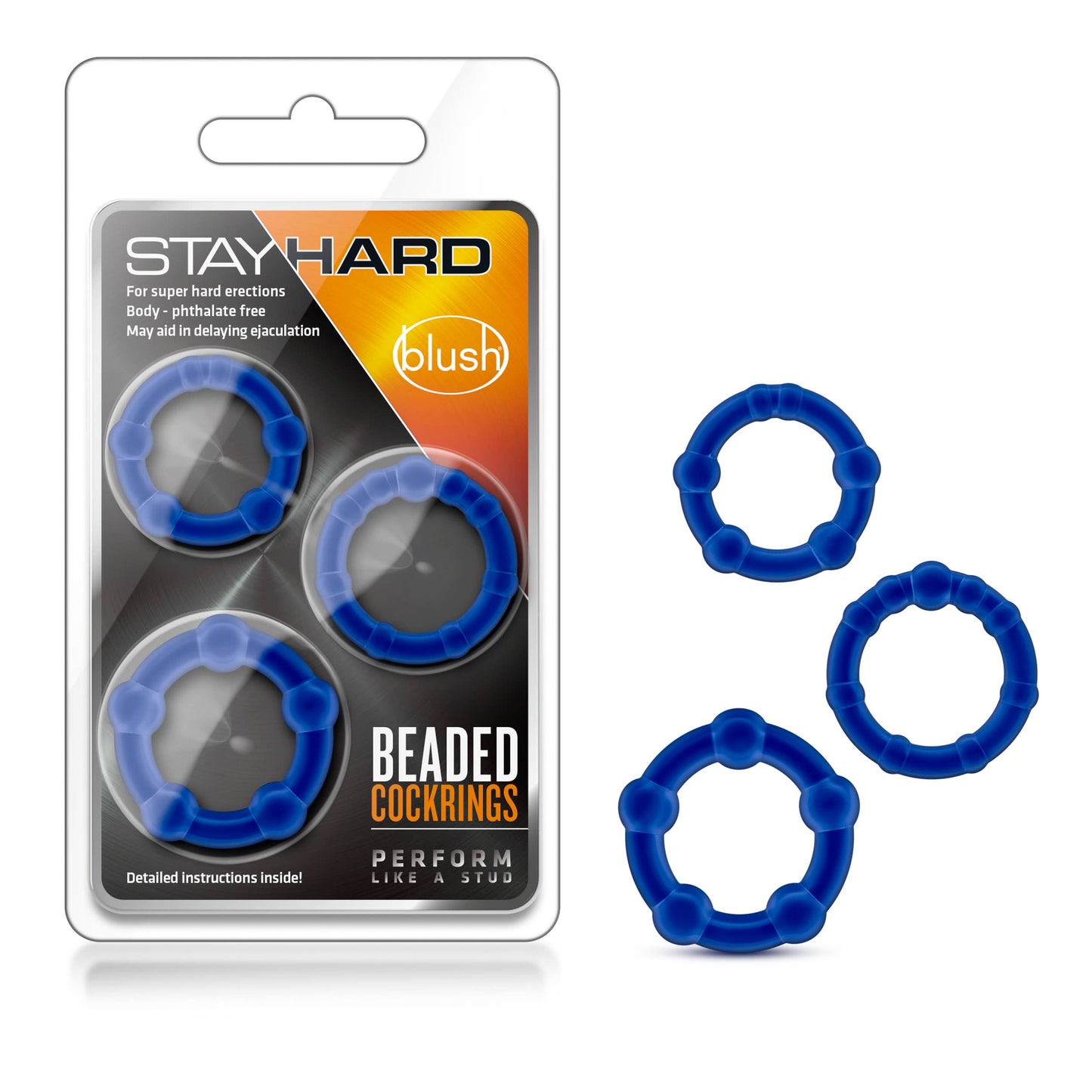 Stay Hard - Beaded Cock Rings - Set of 3: Purple