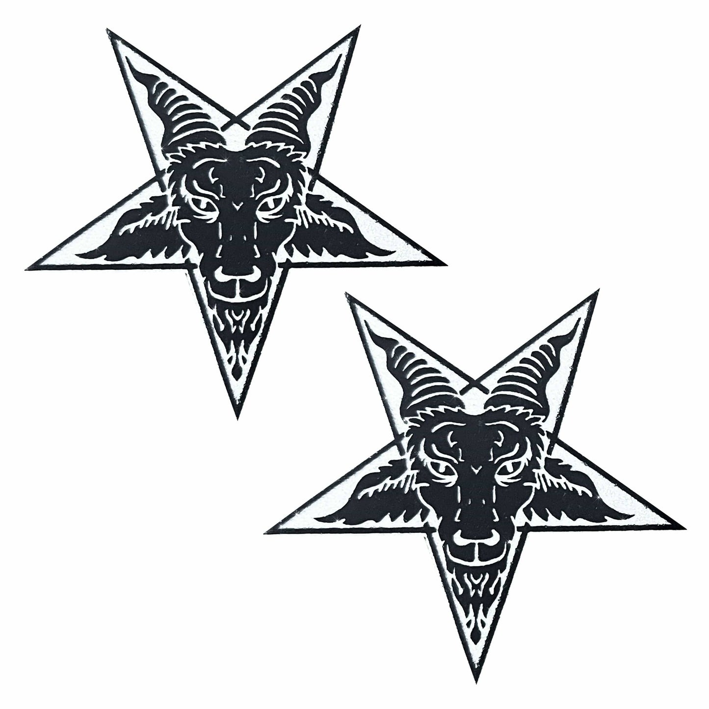 Hellhorned Hex Goat Black Glitter Nipple Cover Pasties: Black / O/S