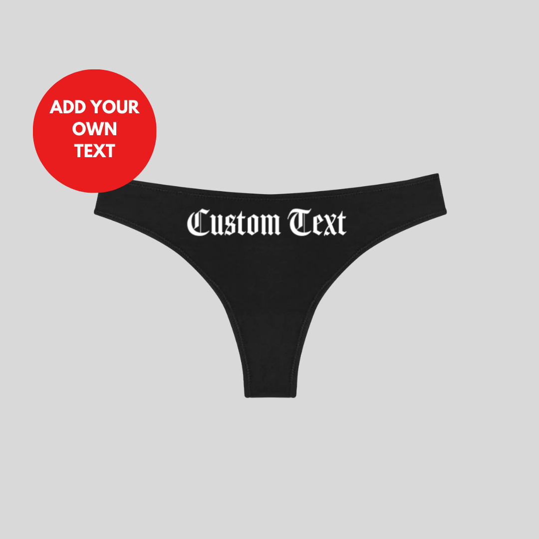 Custom Black Thong, Gothic Alternative Kink Intimates Style: S