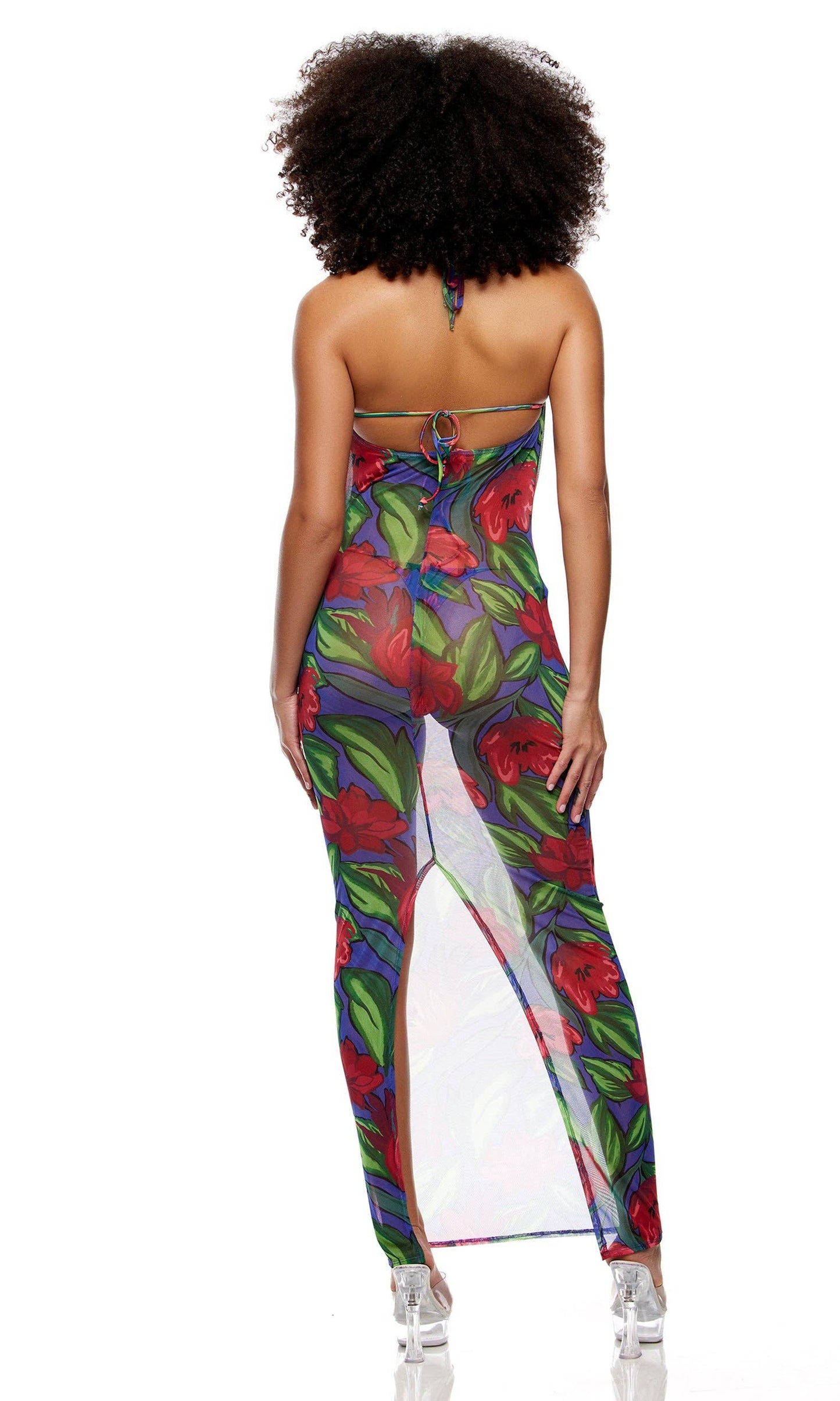Amalfi Mesh Pool Maxi Dress - Painted Flora: Painted Flora / S