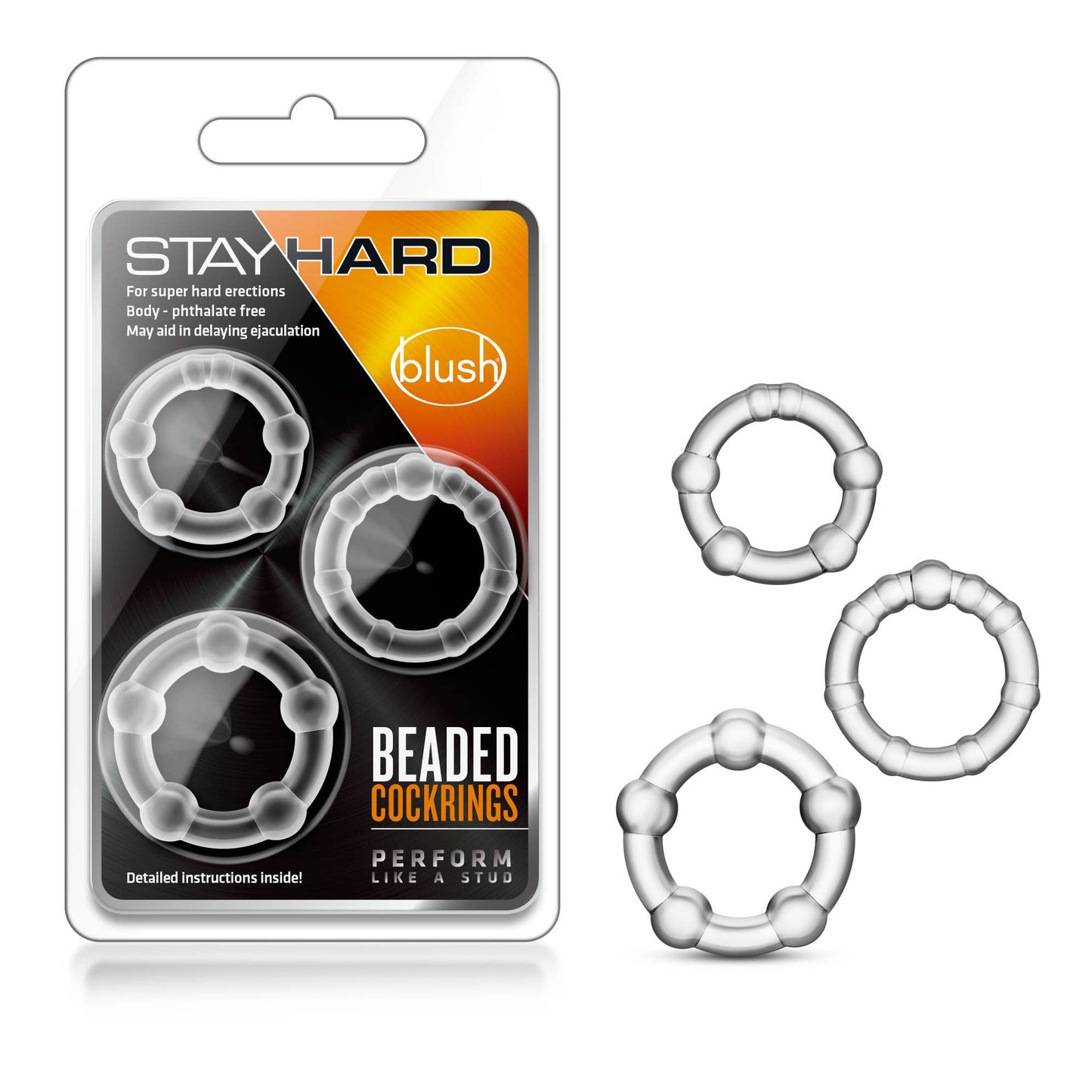 Stay Hard - Beaded Cock Rings - Set of 3: Purple