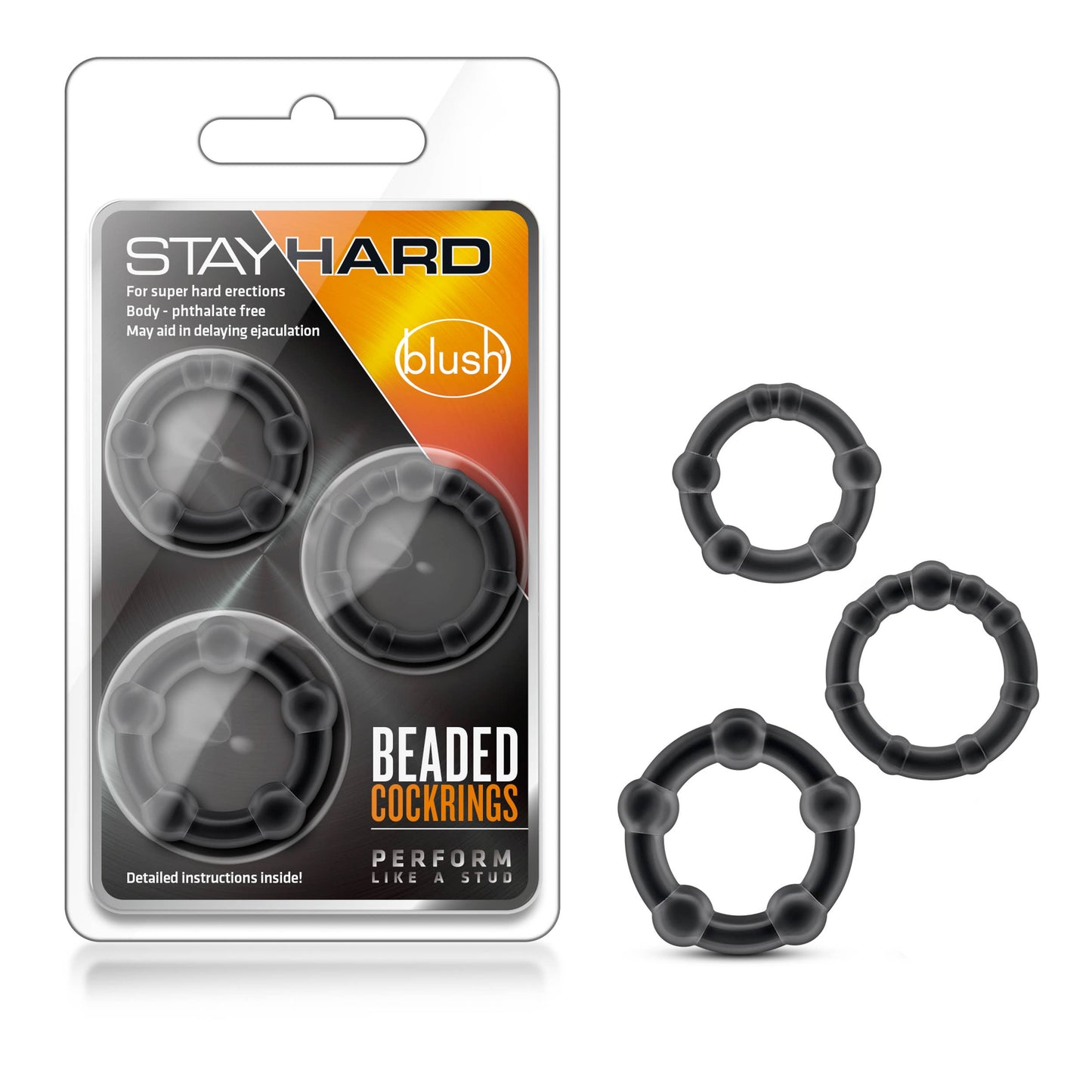Stay Hard - Beaded Cock Rings - Set of 3: Purple
