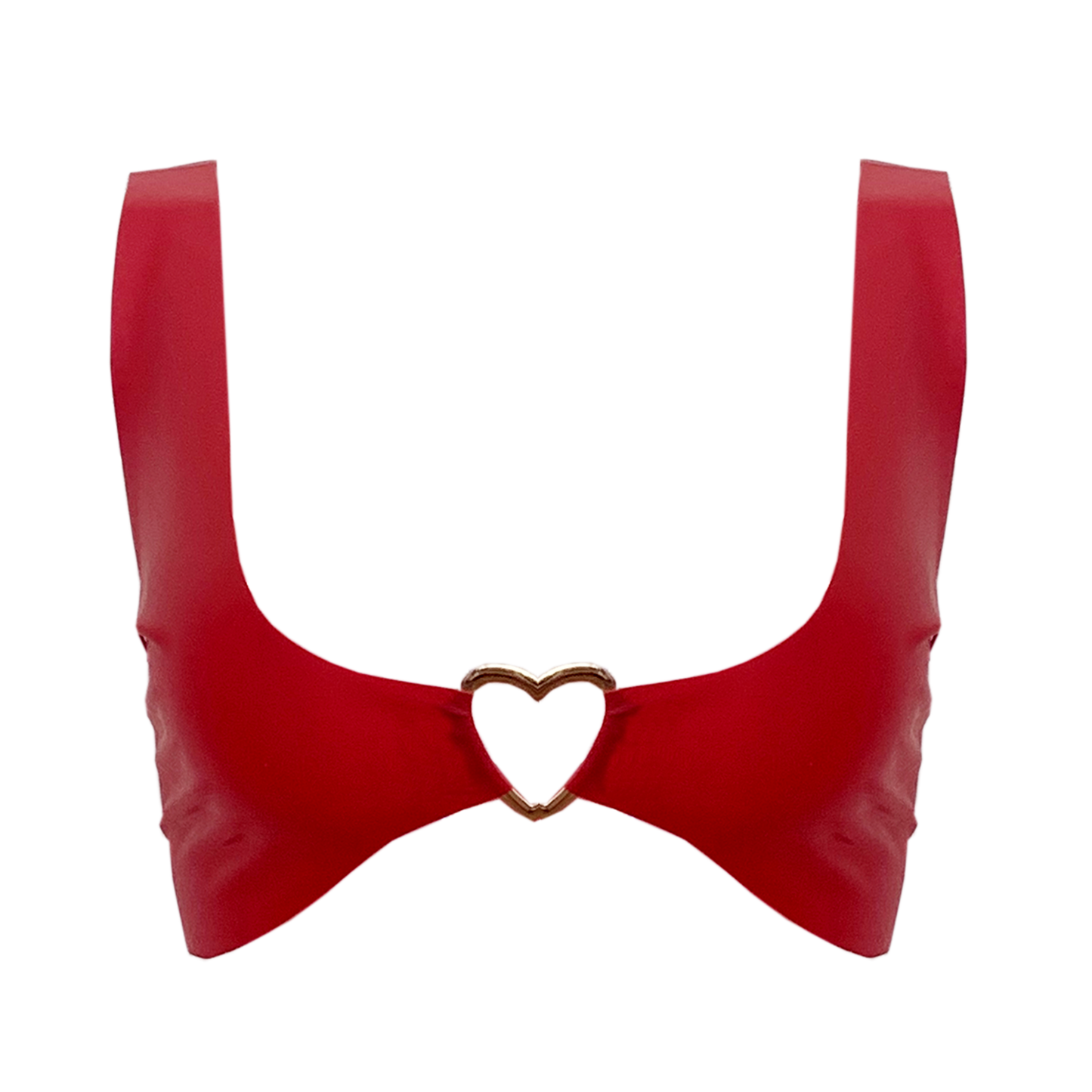 Broken Hearts Latex Bra Red: L