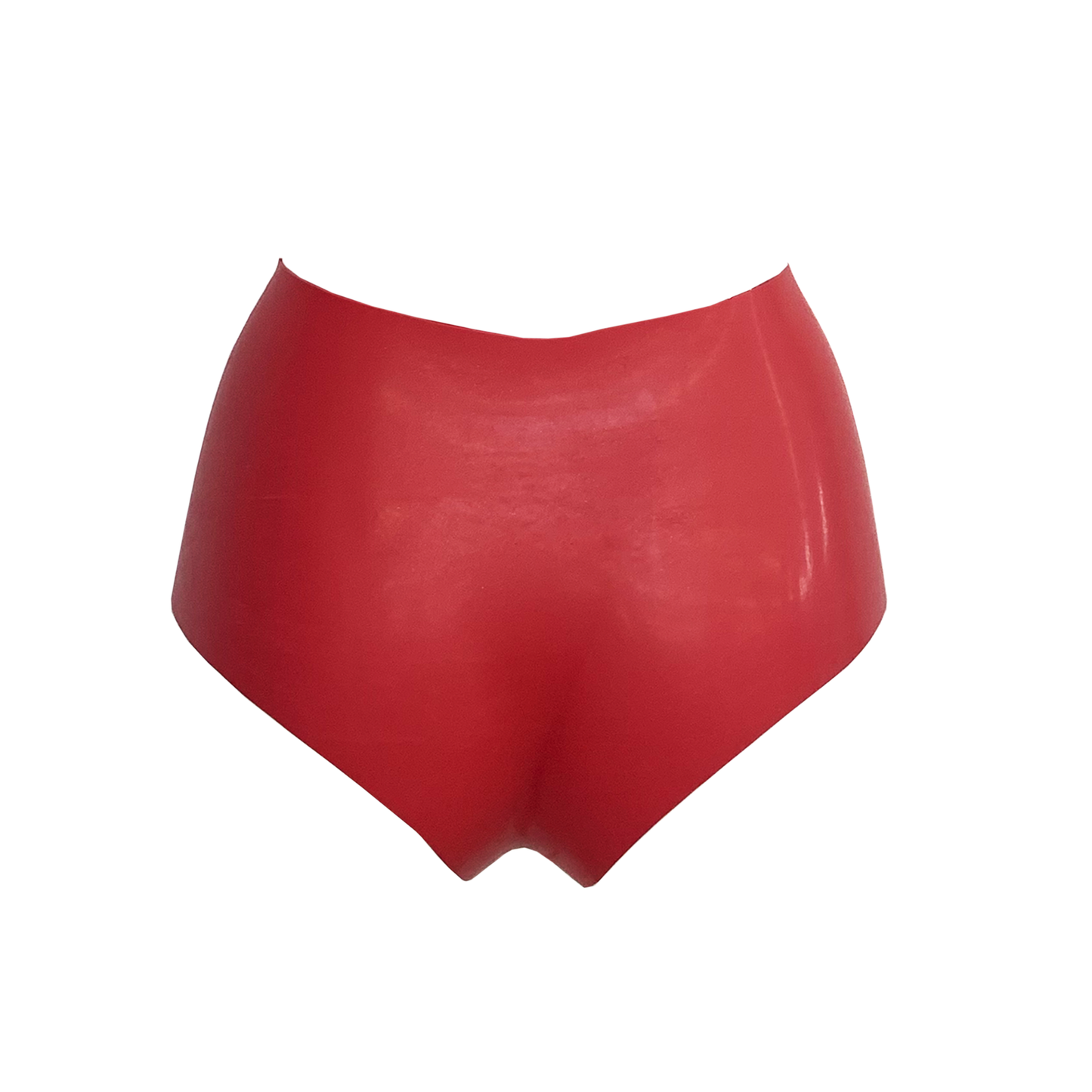 Latex High Waist Cheeky: Red / L