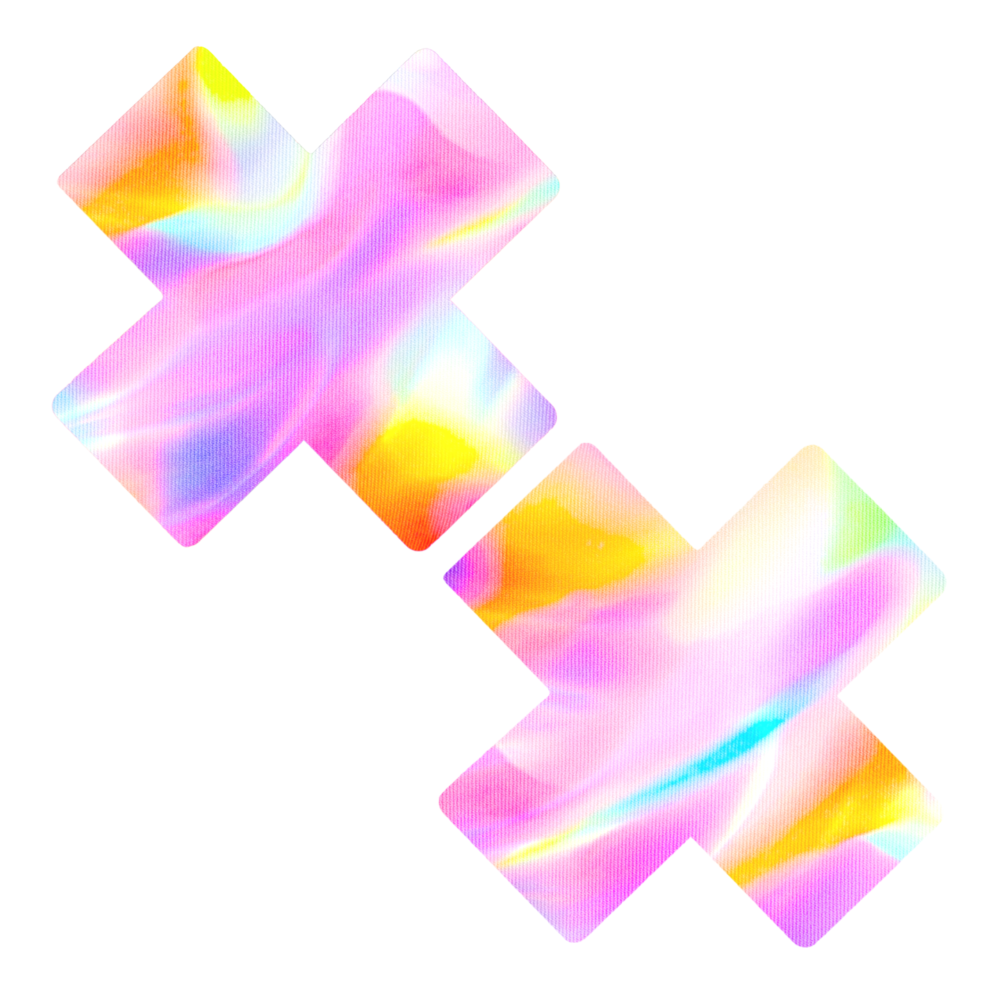 Unicorn Pastry Puff Tie Dye UV Iridescent X Nipple Covers - J Valentine Fabric: MUL / O/S