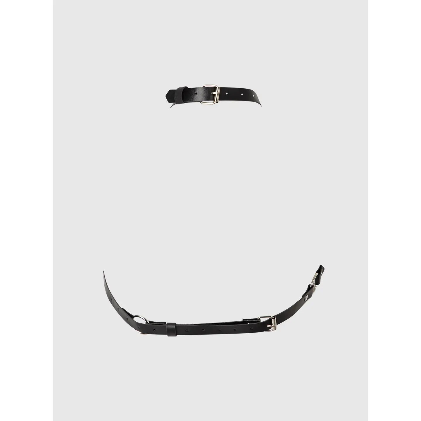 Chain & Leather-Like Draped Harness