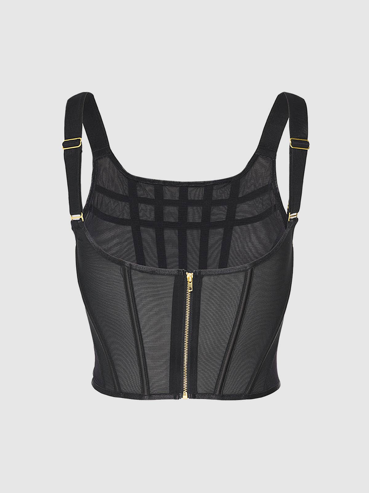 CHANTAL MESH BUSTIER & G-STRING SET: LEOPARD / L