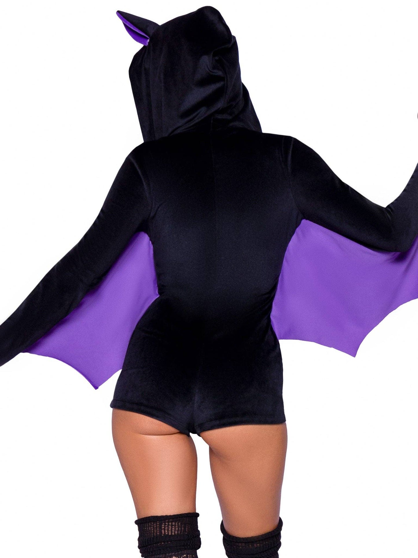 Comfy Bat Costume: Black/Purple / Large