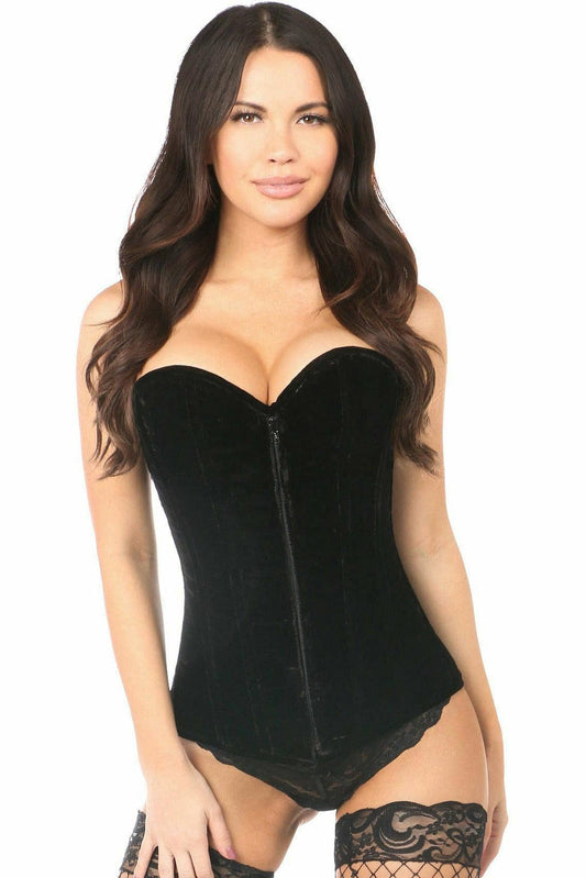 Lavish Black Velvet Overbust Corset: Large