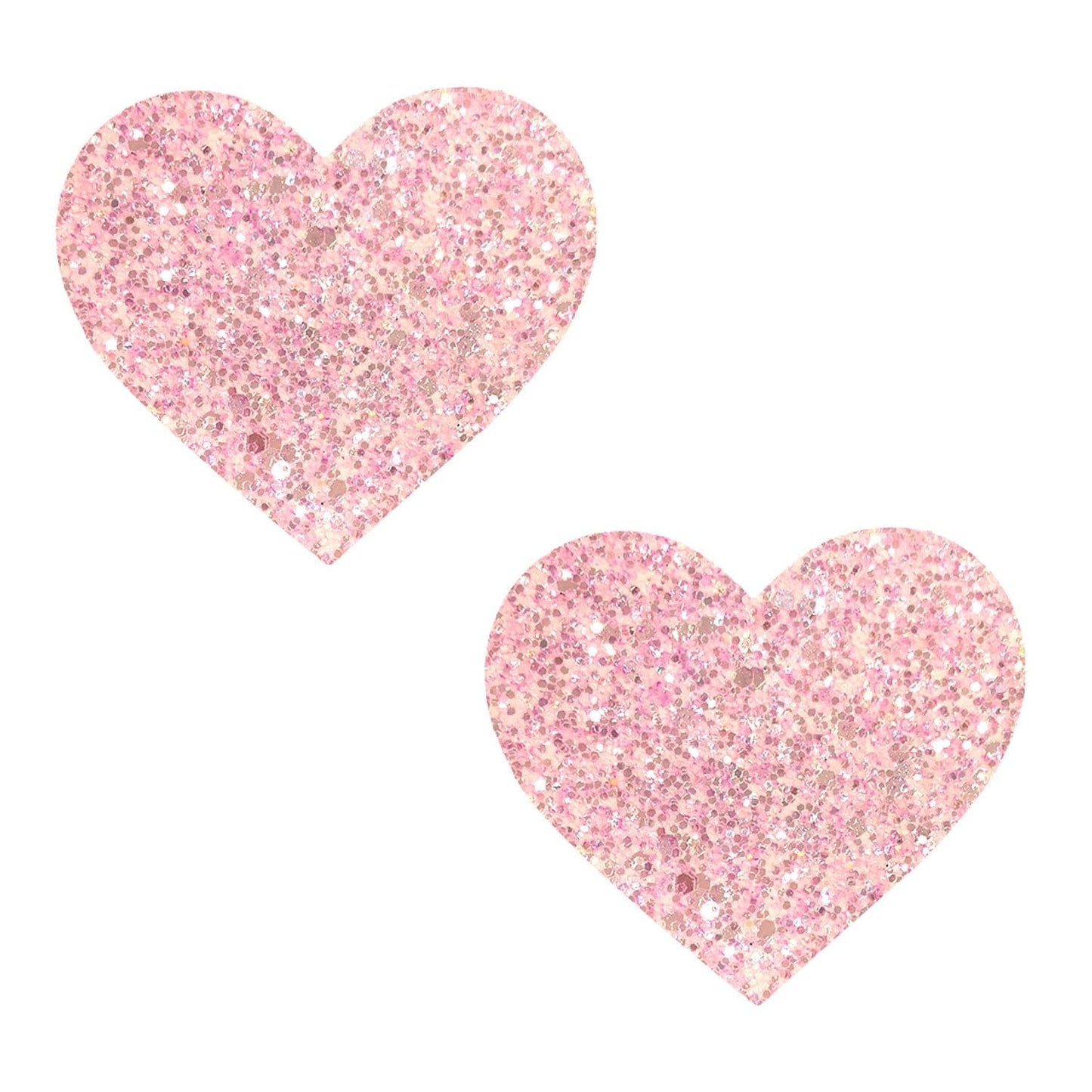 Powder Puff Pastel Baby Pink GlitterI Heart U Nipple Cover Pasties: Pink / O/S