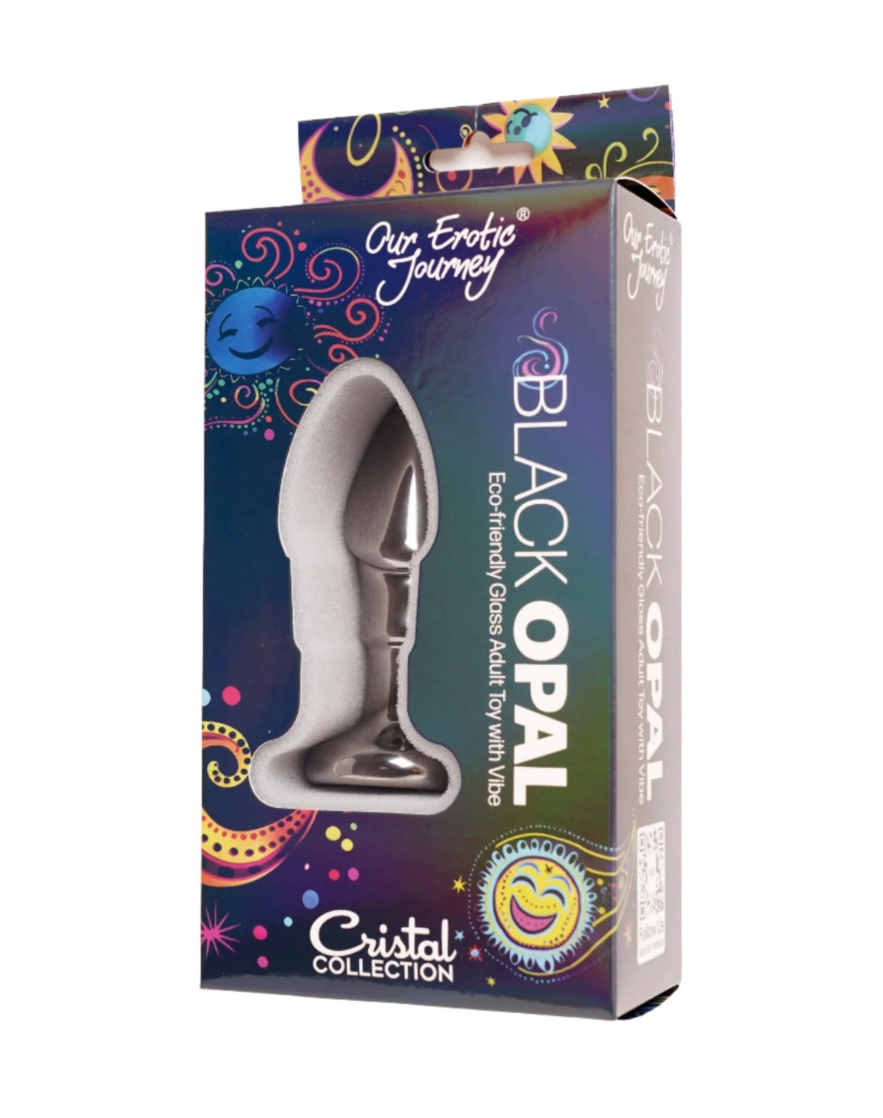OEJ Black Opal Anal Glass Toy with Rechargeable Vibrator