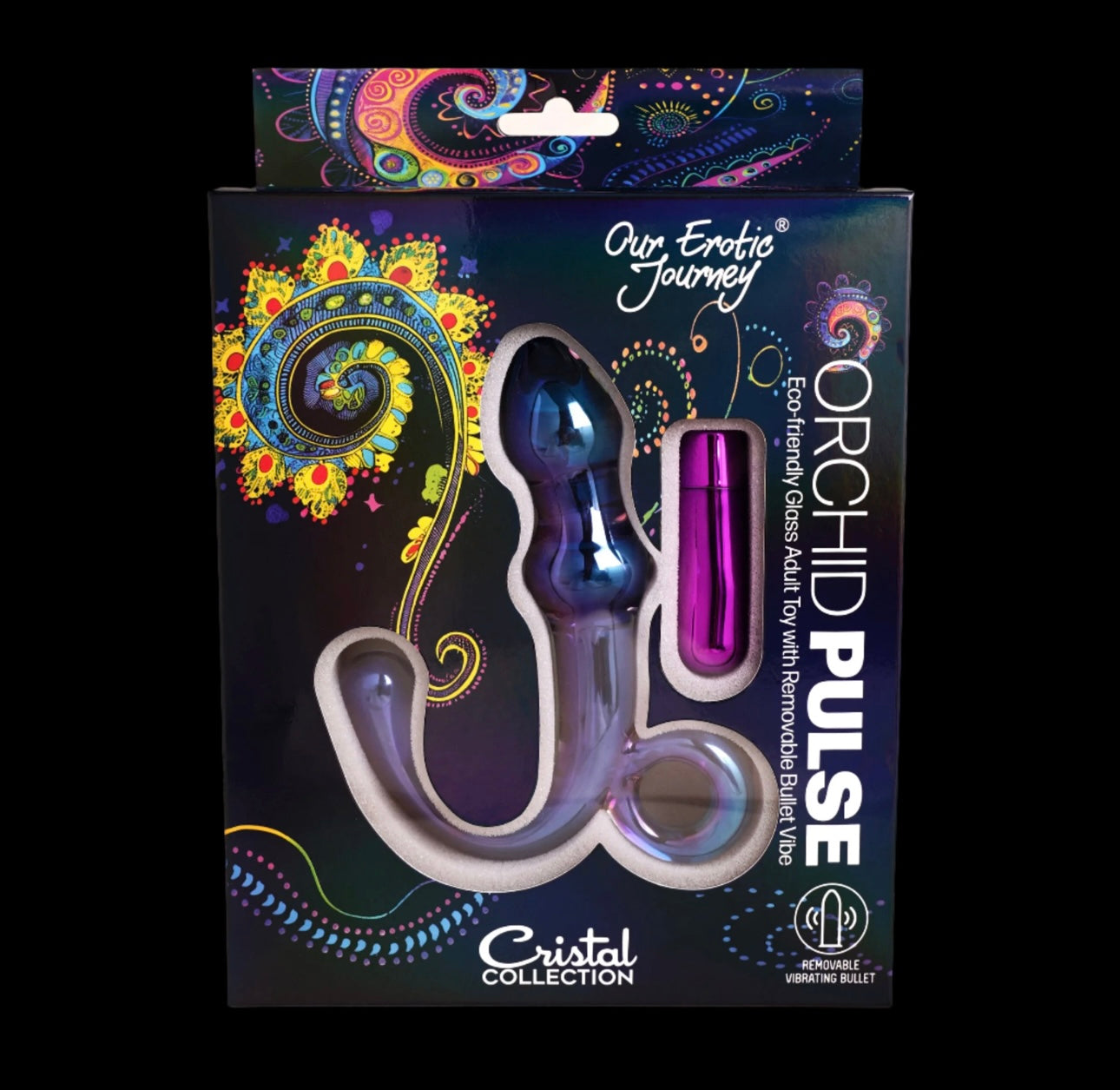 OEJ Orchid Pulse Glass Toy with Removable Bullet Vibe