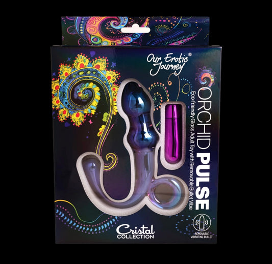 OEJ Orchid Pulse Glass Toy with Removable Bullet Vibe
