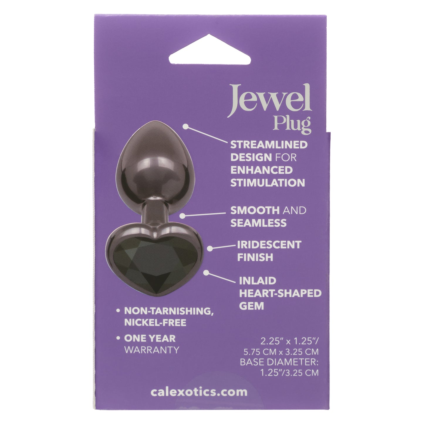 Jewel Small Black Diamond Heart Plug