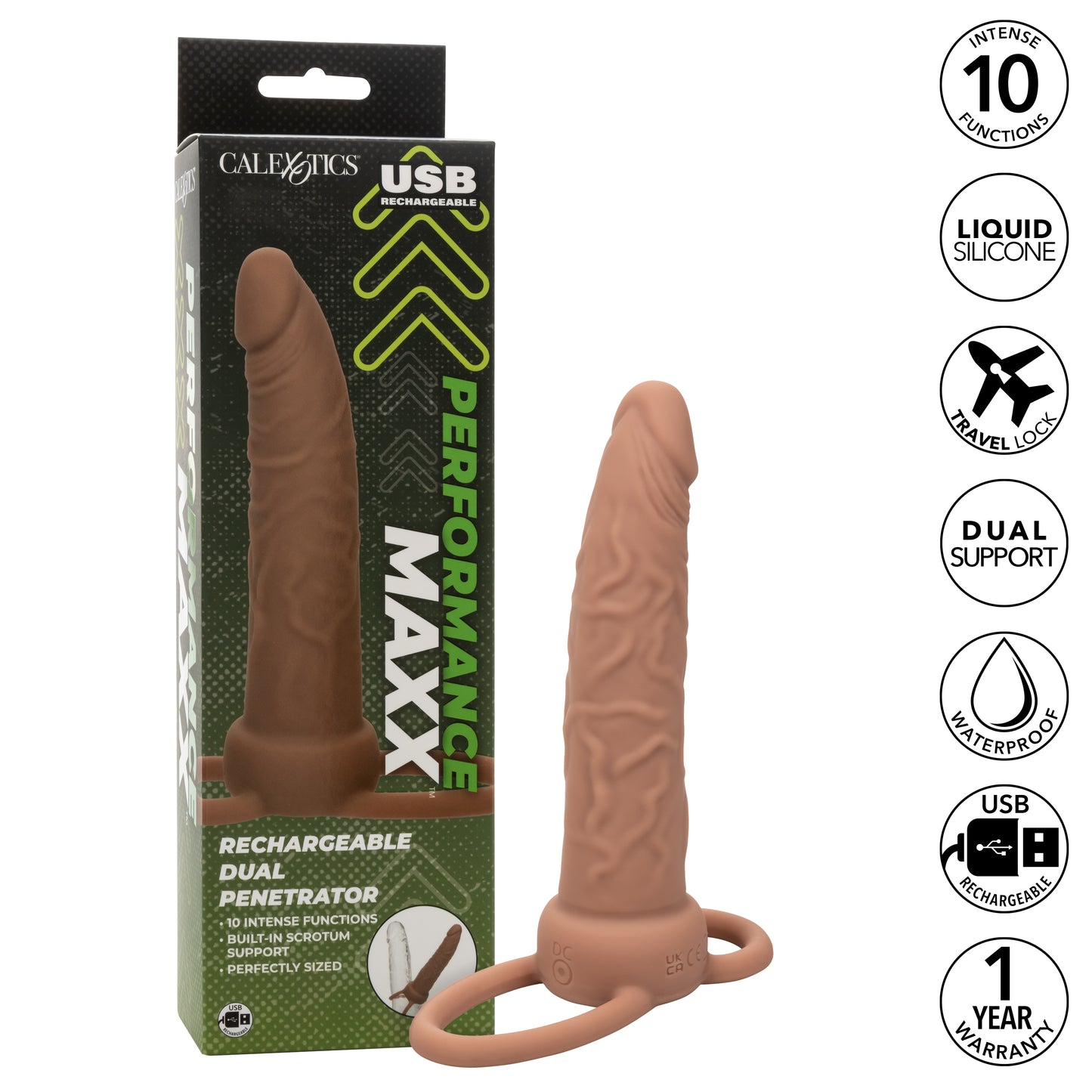 Performance Maxx™ Rechargeable Dual Penetrator - Brown