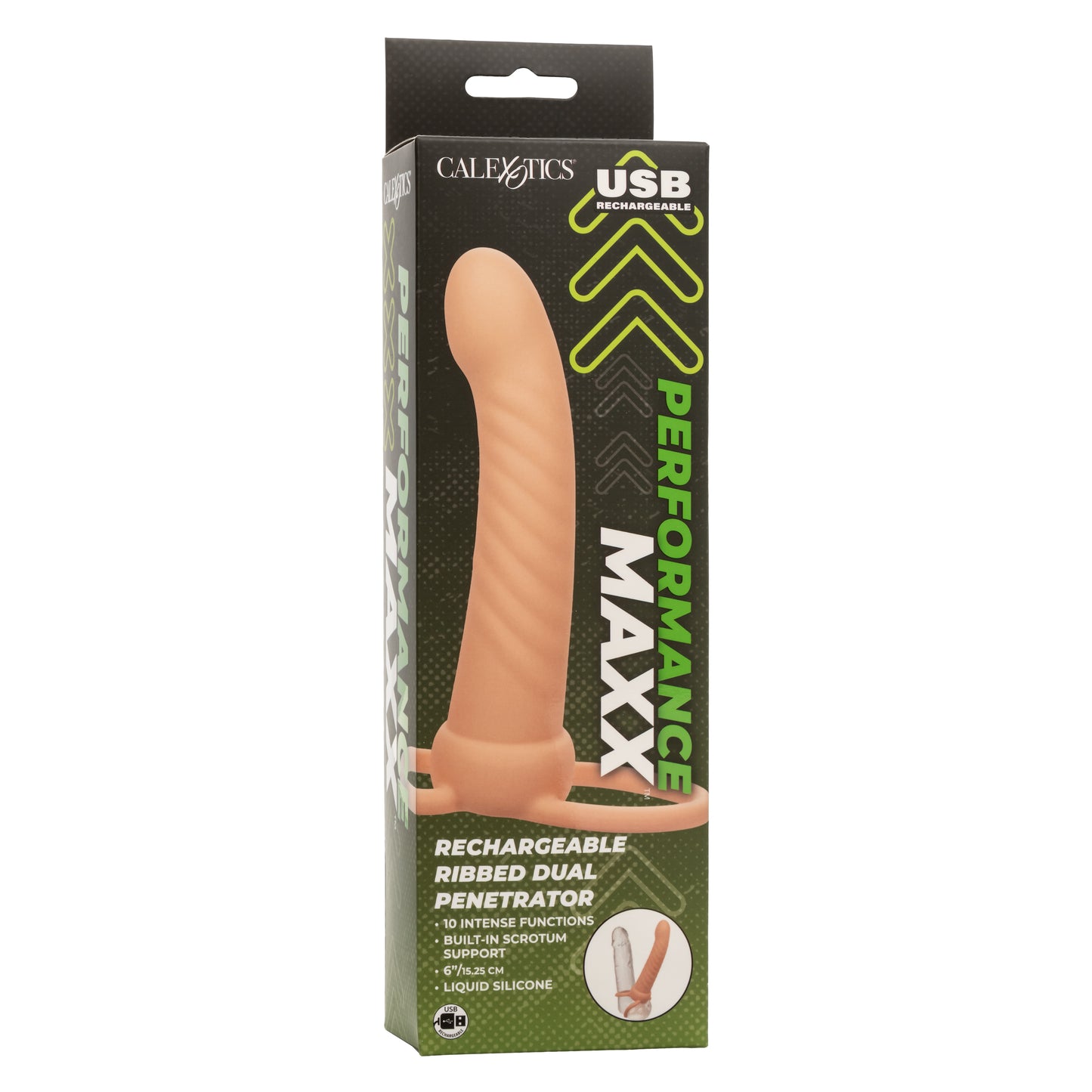 Performance Maxx™ Rechargeable Ribbed Dual Penetrator - Ivory